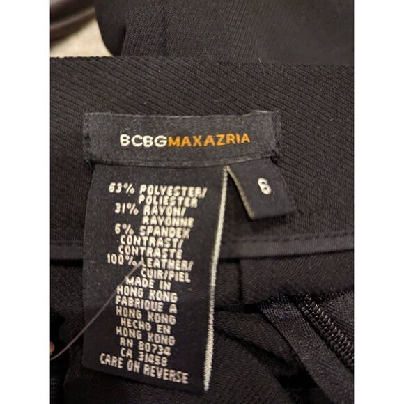 BCBGMaxazria Women's Black Mid-Rise Lacing On Size Pants Size 6 - Picture 4 of 5